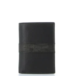 RENATO BALESTRA JEANS - Portafoglio verticale nero in VERA PELLE con ribaltina interna