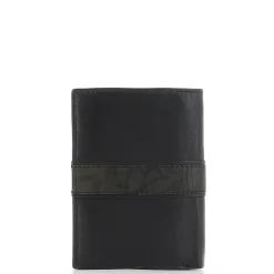 RENATO BALESTRA JEANS - Portafoglio verticale nero in VERA PELLE con ribaltina interna