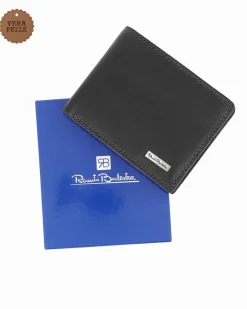 RENATO BALESTRA - Portafoglio nero in VERA PELLE da uomo