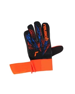 REUSCH - Guanti da portiere bambino neri con dettagli arancioni e blu - ATTRAKT STARTER SOLID JR