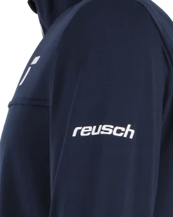 REUSCH - Maglia termica blu da uomo a maniche lunghe con mezza zip frontale