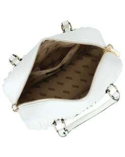 RIFLE - Bauletto due manici bianco trapuntato, tracolla removibile