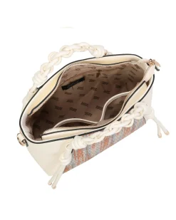 RIFLE - Borsa a mano multicolor effetto intreccio con manici intrecciati e tracolla removibile