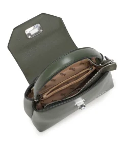 RIFLE - Borsa a mano verde con patta e tre scomparti interni, tracolla removibile