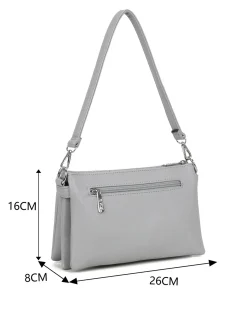 RIFLE - Borsa a spalla perla con cinque scomparti interni, tasca frontale e posteriore, tracolla removibile
