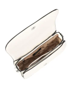 RIFLE - Borsa bianca con tre scomparti interni e treccia sulla patta, tracolla removibile