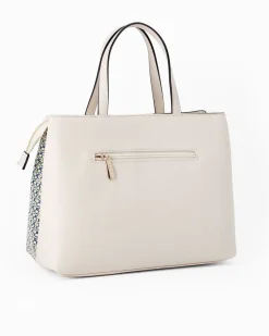 RIFLE - Borsa due manici blu con parte frontale intrecciata, tasca posteriore e tre scomparti interni, tracolla removibile