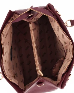 RIFLE - Borsa due manici bordeaux con tre scomparti interni e tasca posteriore, tracolla removibile