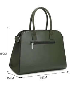 RIFLE - Borsa due manici verde con tasca posteriore, tracolla removibile