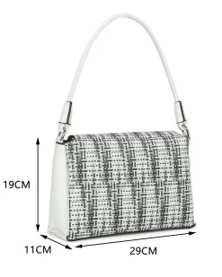 RIFLE - Borsa un manico bianca e nera effetto intreccio con doppia patta, tracolla removibile