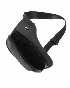 RIFLE - Borsello monospalla nero da uomo con due tasche frontali