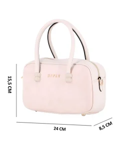 RIFLE - Minibag a due manici cipria con parte frontale scamosciata, tracolla removobile
