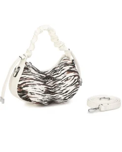 RIFLE - Minibag animalier con manico arricciato, tracolla removibile