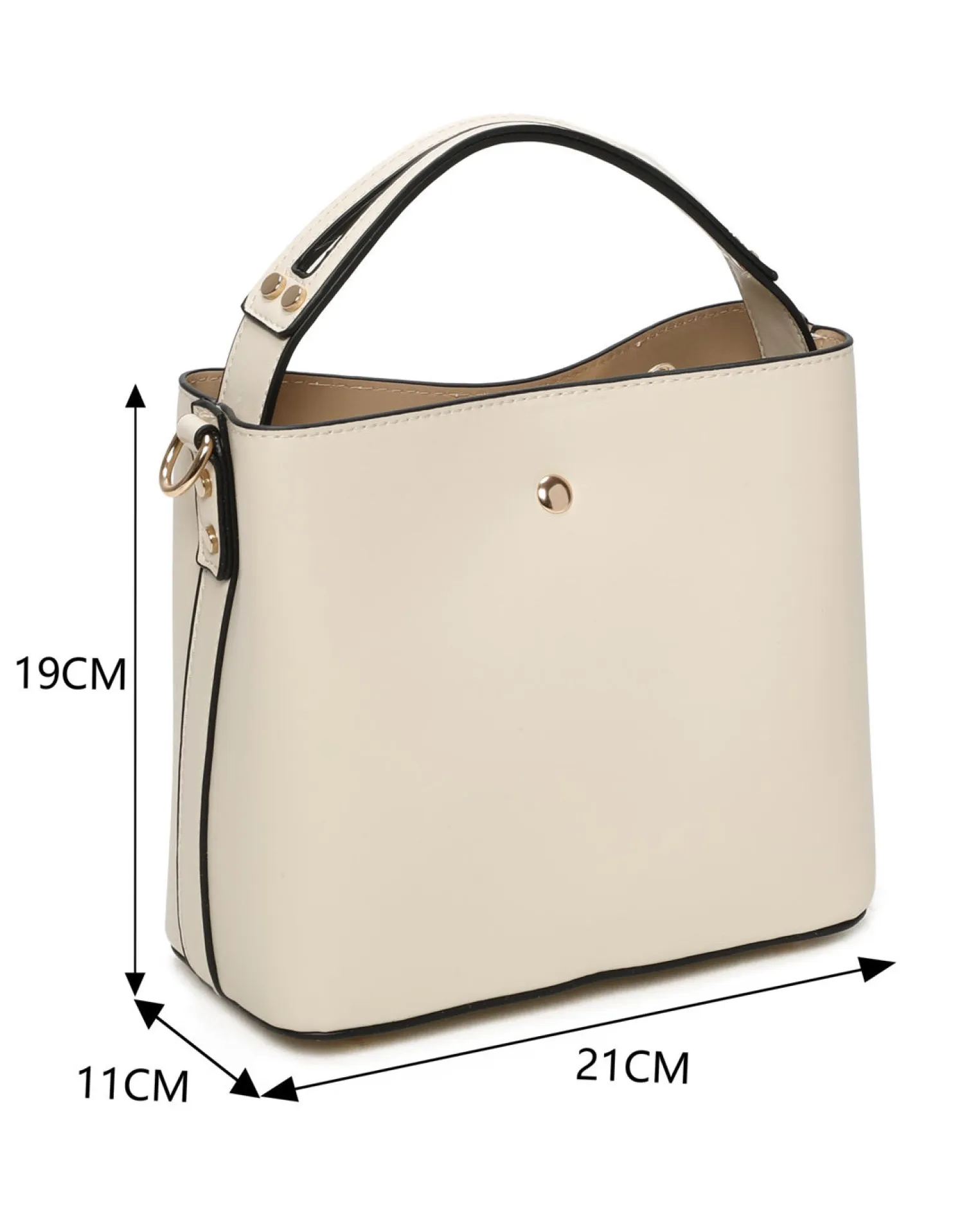 RIFLE - Minibag beige con tre scomparti principali e dettaglio catenina, tracolla removibile