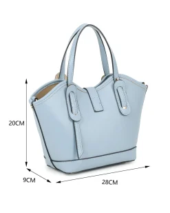 RIFLE - Minibag celeste scamosciata con pattina e chiusura a girello, tracolla removibile