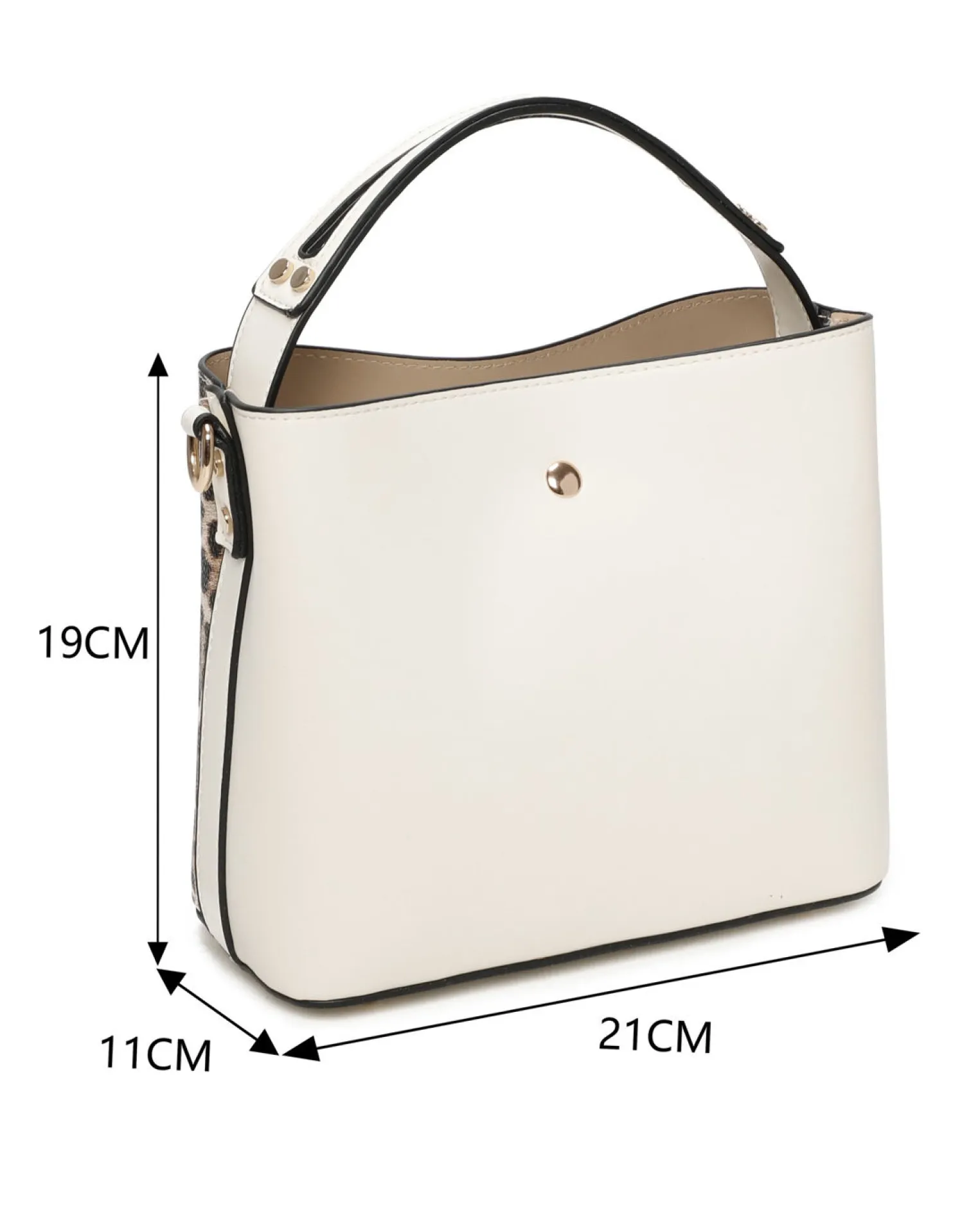 RIFLE - Minibag maculata con tre scomparti principali e dettaglio catenina, tracolla removibile
