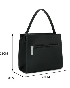 RIFLE - Minibag un manico nera con tasca posteriore e cinturini con chiusura a girello, tracolla removibile