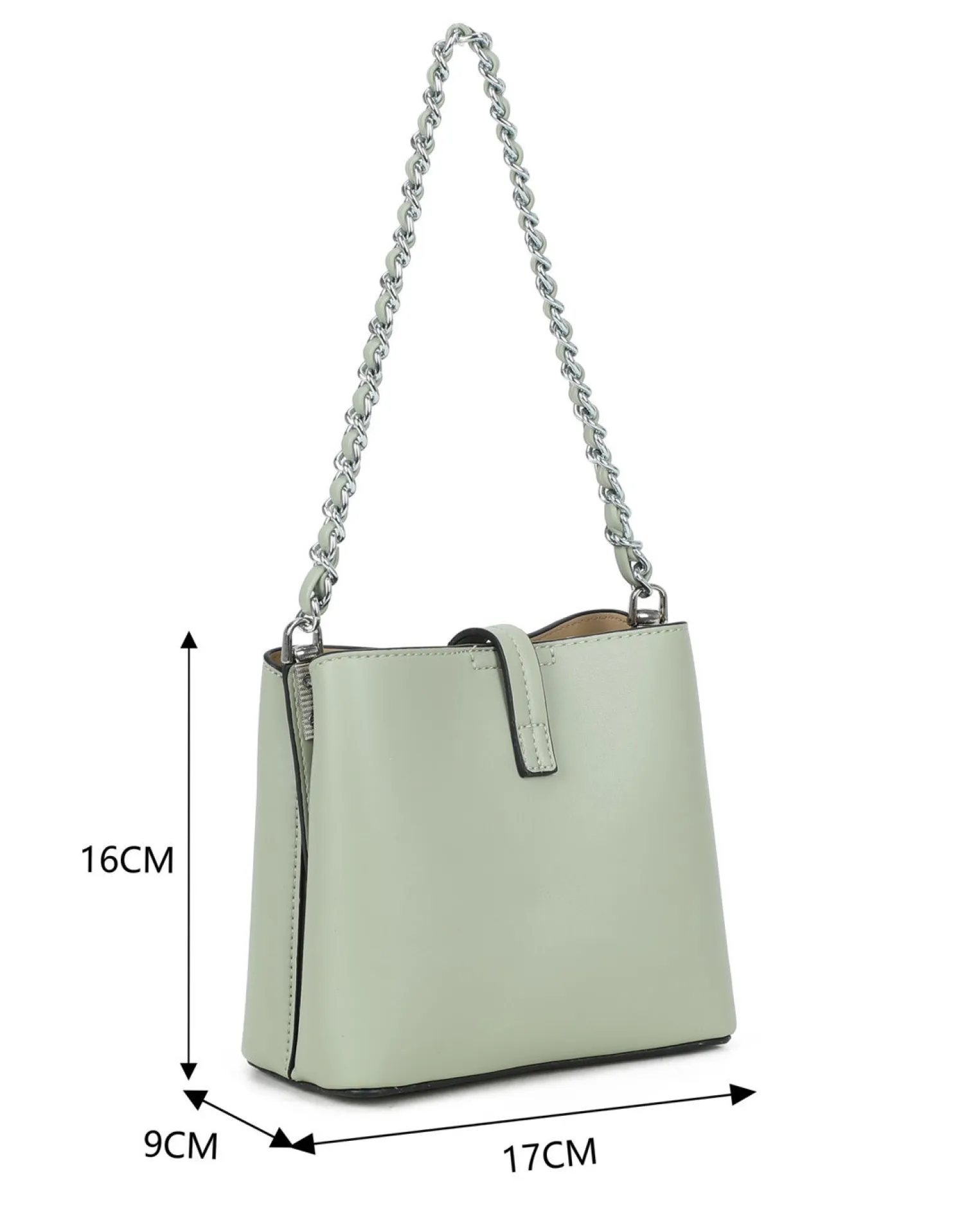 RIFLE - Minibag verde salvia con tre scomparti principali e pattina con chiusura a girello, tracolla removibile