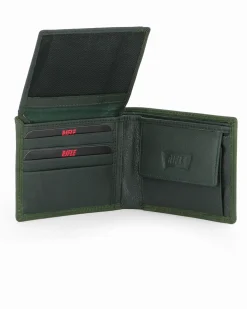 RIFLE - Portafoglio verde da uomo in VERA PELLE con ribaltina interna