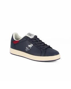 RIFLE - Sneaker blu con inserti rossi