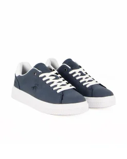 RIFLE - Sneaker blu con pach bianca