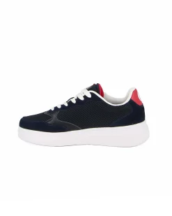 RIFLE - Sneaker blu in tela con pach rossa