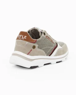 RIFLE - Sneakers beige da uomo con lacci