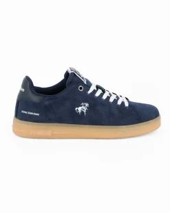 RIFLE - Sneakers blu scamosciata con lacci