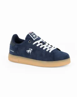 RIFLE - Sneakers blu scamosciata con lacci