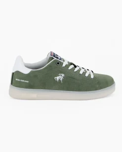 RIFLE - Sneakers verde scamosciata con lacci