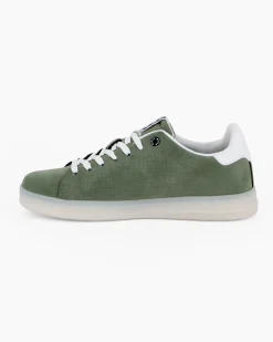 RIFLE - Sneakers verde scamosciata con lacci