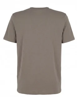 RIFLE - Tshirt manica corta marrone in tessuto fiammata