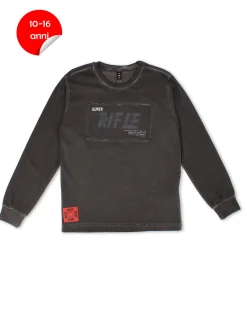 RIFLE - TSHIRT MANICA LUNGA NERO DA BAMBINO