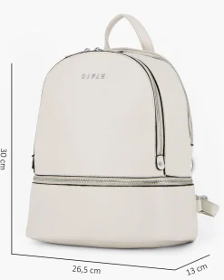 RIFLE - Zaino beige con due scomparti principali e tasca frontale con zip orizzontale