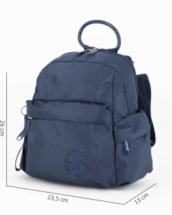 RIFLE - Zaino blu con tasche laterali e manico rigido