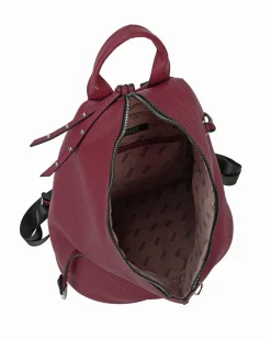 RIFLE - Zaino bordeaux con zip centrale e pulsante a chiusura