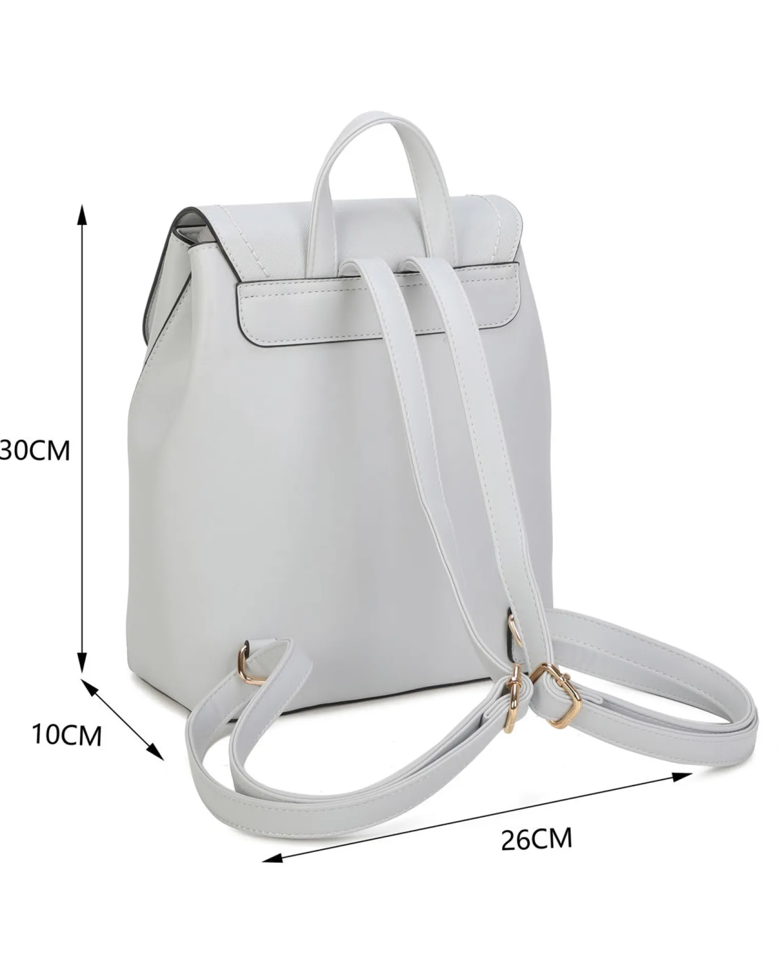 RIFLE - Zaino grigio con doppia tasca frontale e patta