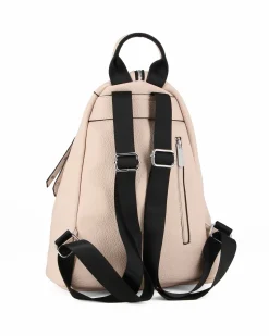 RIFLE - Zaino nude con zip centrale e pulsante a chiusura