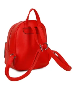 RIFLE - Zaino rosso con tasca frontale con strass sulla patta