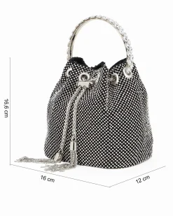 SACCHETTO 1MANICO TUTTO STRASS+COULISSE