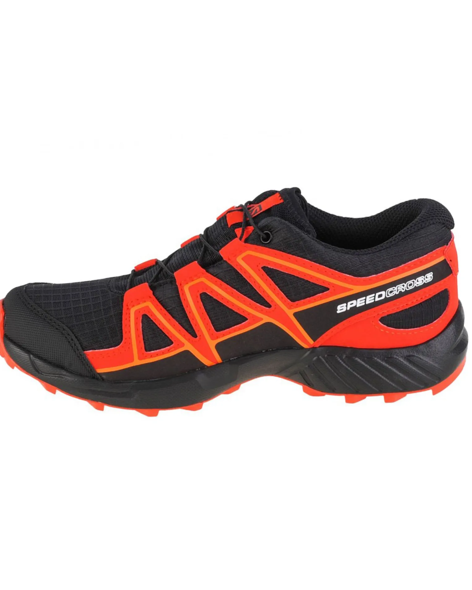 SALOMON - Scarpa da trekking nera e rossa impermeabile con intersuola in EVA ammortizzante, numerata 31/39 - SPEEDCROSS CSWP J
