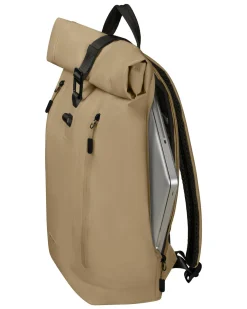 SAMSONITE - Zaino beige con chiusura a rullo con tasca porta pc fino a 15.6''