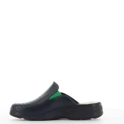 SANITAL LIGHT - Ciabatta sanitaria blu in VERA PELLE, MADE IN ITALY