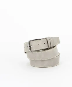 SERGIO TACCHINI - Cinta argento con fodera in VERA PELLE e fibbia senza nichel