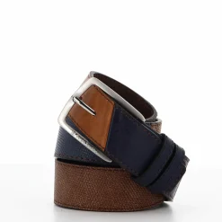 SERGIO TACCHINI - Cinta da uomo multicolor con fodera in VERA PELLE
