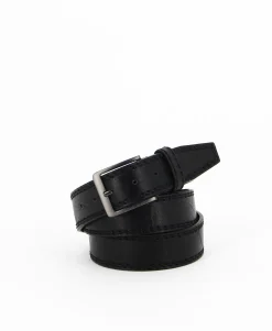 SERGIO TACCHINI - Cinta nera con fodera in VERA PELLE e fibbia senza nichel