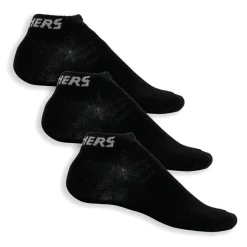 SKECHERS - Calze fantasmino nere, due paia con scritta posteriore bianca