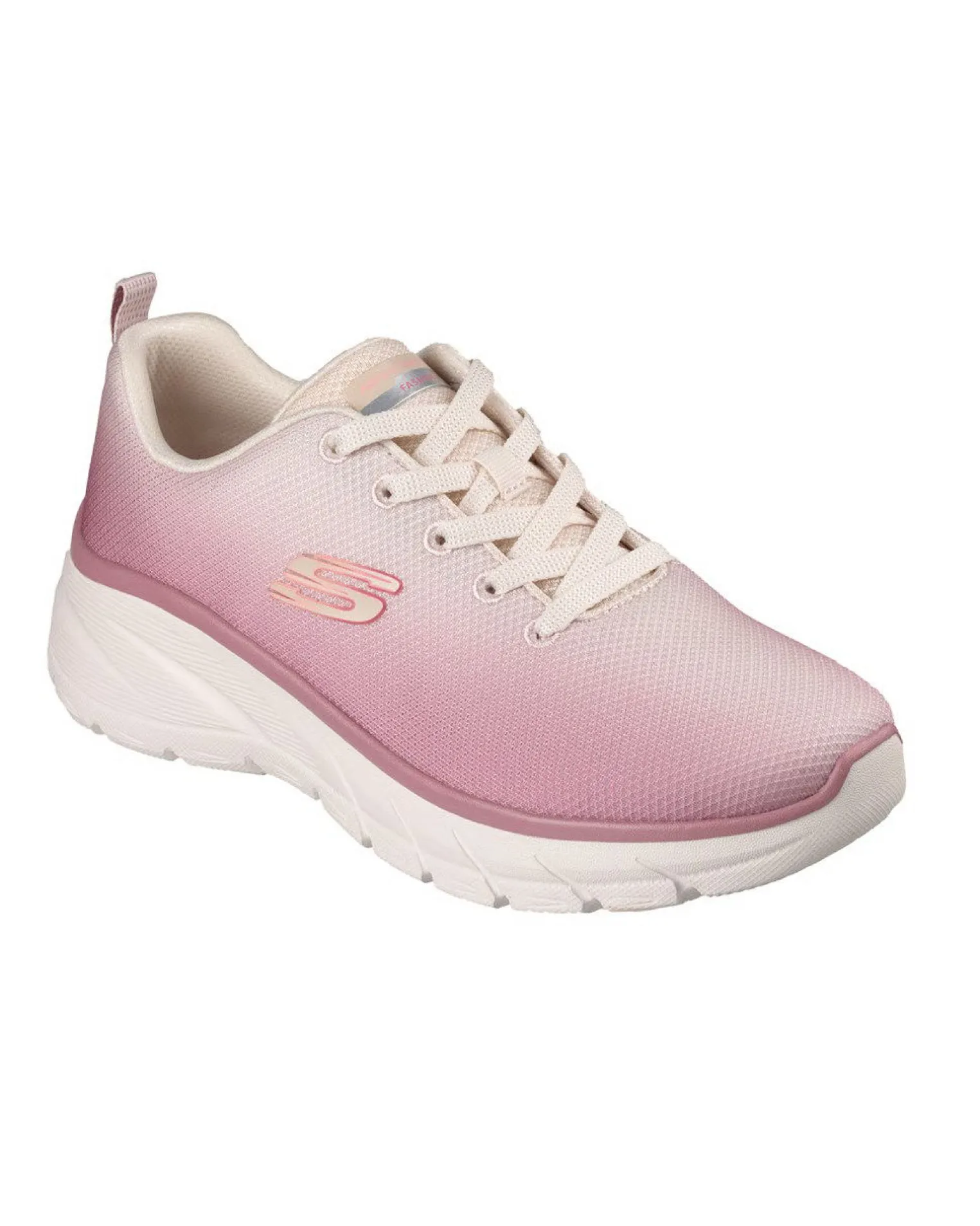 SKECHERS - FASHION FIT 2.0 - Sneakers beige e rosa effetto sfumato