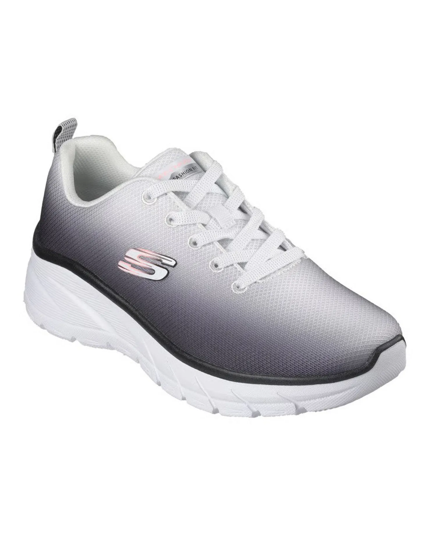 SKECHERS - FASHION FIT 2.0 - Sneakers bianca e nera effetto sfumato