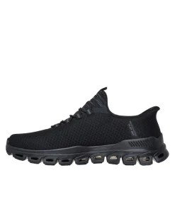 SKECHERS - GLIDE - STEP - NOXUS - Sneakers nera con tomaia in mesh a rombi e lacci rotondi elasticizzati fissi